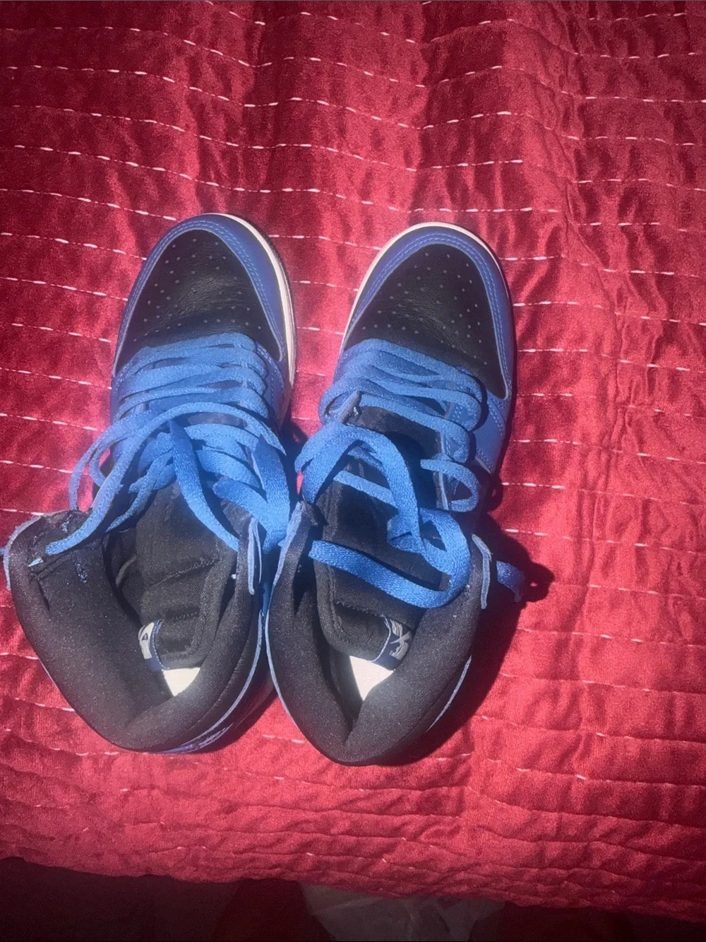 Jordan Kids Black and Blue Sneakers